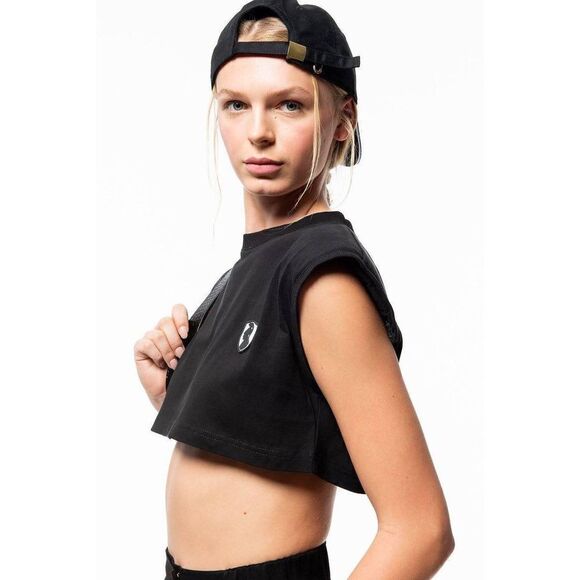 VHNY Vivienne Hu Shoulder Pad Crop Top - Picture 8 of 11